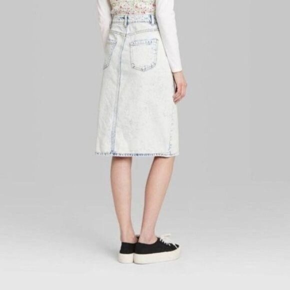 NEW Wild Fable Acid Wash Denim Skirt - Picture 4 of 7